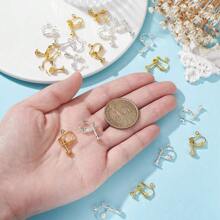 20Pcs 2 Colors Ear Clip Converter Clip On Earring Converter Components For No-Pierced Ears DIY With Screw Adjustment