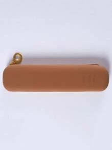 1 pieza Estuche protector de silicona para brochas de maquillaje, bolso de viaje portátil a prueba de polvo para almacenar brochas de maquillaje/lápices/lápiz labial/rímel y otras herramientas cosméticas, bolsa de aseo, bolsa de viaje, almacenamiento de maquillaje, bolsa de playa, vacaciones, artículos esenciales, útiles escolares, artículos esenciales de viaje, para mujer, para dormitorio universitario, para baño