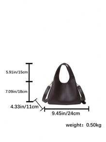 Women's Bucket Bag Tote Handbag, Fashion Minimalist Commuting Elegant High-End Black Crossbody Shoulder Bag For Women