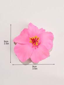 2件套波西米亚芙蓉花甜美海滩度假风侧刘海发夹发饰爪夹发卡，适合上学、头部装饰、发卡，夏季、假日、旅行 - 彩色 - 查看 3