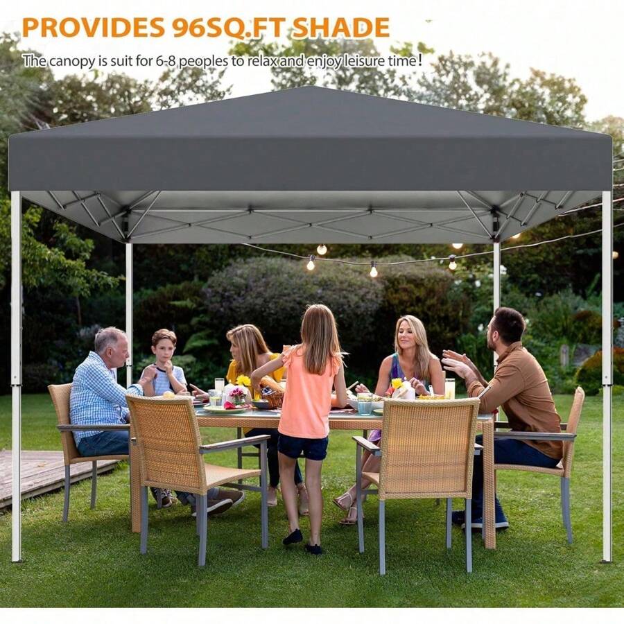 10 X 10ft Pop Up Canopy Tent Easy Set Up Outdoor Instant Straight Legs ...