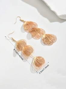 1 Pair Vintage French Style Hollow Fish Tail Dangle Earrings, Suitable For Women Daily, Party, Shopping Outfit