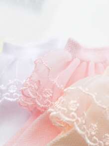 1/3/4 双网眼蕾丝荷叶边中筒袜，百搭简约设计，适合学生、舞蹈、公主