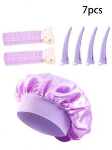 1pc Hair Care Sleep Cap, 2pcs Bangs Volumizing Clips, 4pcs Alligator Clips - Protect Hair, Boost Roots Volume, Create High Crown - Multicolor - View 13