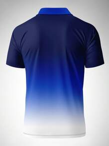 Men's Ombre Print Casual Fashion Short Sleeve Polo Shirt - Multicolor - View 3