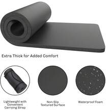 Almohadilla de Dormir de Espuma Gruesa Impermeable para Camping, con Correas de Transporte para Cunas Tiendas Fiestas de Pijamas - Negro - - Ver 10