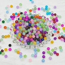 100 piezas de cuentas de vidrio de 6mm con acabado imitación jade en colores caramelo, material: vidrio, perfecto para hacer pulseras y collares
