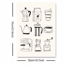 1 件带框/无框咖啡爱好者礼物帆布海报 - 复古浓缩咖啡机墙壁艺术，极简主义酒吧推车绘画，适用于厨房和客厅、咖啡店美学装饰、现代公寓宿舍家居装饰