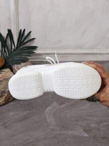 新款夏季厚底坡跟凉鞋，百搭弹力女式凉鞋，高跟优雅女式凉鞋，网眼透气舒适女式凉鞋，黑色鞋子，坡跟高跟女式凉鞋 - 白色 - 查看 6
