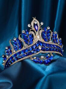 Rhinestone Leaf Wedding Tiara Headband For Brides, Rose Gold Crown Headband For Pageants Wedding Prom Birthday - Multicolor - View 8