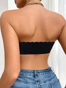 EMUPER 1 Piece Black Front Closure Seamless Lingerie Bra - Black - View 3