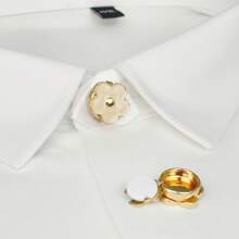 2 abotoaduras elegantes com flores, botões de camisa elegantes, capas de botões femininas de cores claras; processo avançado de galvanoplastia, base de cobre, botões de camisa masculinos e femininos. Adequado para ocasiões formais, uso diário, presentes para amigos, presentes de Natal.