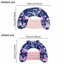 1pc U-Shaped Inflatable Pool Float, PVC Material With Cup Holder, Suitable For Pool Party, Water Relaxation And Recreation - Multicolor - View 8