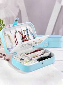 1pc Mini sieradendoos met meerdere compartimenten, draagbare reissieradendoos, afneembare sieradendisplaydoos, geschikt voor sieraden, kettingen, oorbellen, ringen, nagelkunst, haarclips, lippenstift, ideaal voor thuis en slaapkamer