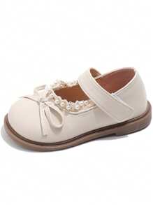 2025 Novos Sapatos de Sola Macia para Meninas Primavera/Outono, Sapatos de Princesa com Nó de Laço para Bebês e Antiderrapantes