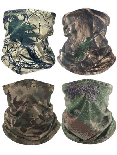 4pcs Summer Outdoor Sunscreen Neck Gaiter Multifunctional Magic Headband, Breathable Scarf, Cycling Face Mask, Quick-Drying