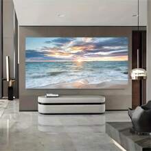 1 件无框大帆布海报 - 现代艺术、海滩墙壁艺术、海洋日落海景印刷品、沿海航海墙壁装饰，适用于客厅、卧室、家庭办公室、浴室、厨房 - 适合室内使用的当代艺术品 - 彩色 - 查看 4