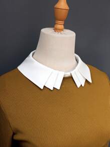 1件装多层彼得潘领时尚可拆卸假翻领装饰，优雅学院风，适合春、夏、秋、冬四季穿着，亦可用于圣诞装饰。