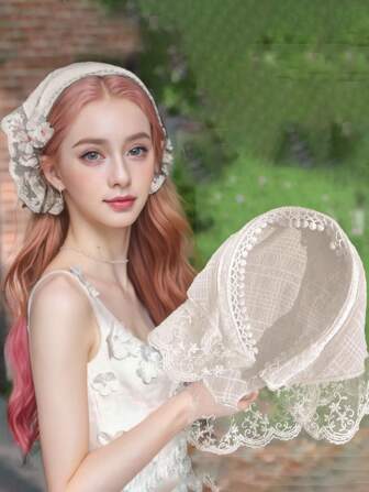 1pc/3pcs Lace Headband Headwrap Scarf Triangle Scarf Hat, Countryside Style, Fashion Hair Accessories For All Seasons