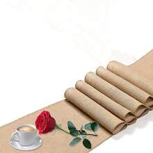 2/1pc Set Coarse Linen Tablecloth, 30cm X 274.32cm - Rustic Wedding Decor Table Runner, Dining Table Decor, Kitchen Table Runner, For Thanksgiving, Party