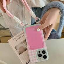 Card Slot/Lanyard/Wallet/Plaid Pattern Phone Case Compatible With IPhone 15 Pro Max/15/15 Pro/14 Pro Max/14/13 Pro Max/12 Pro Max/11/16/16 Pro/16 Pro Max