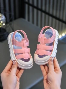 Children Flat Sandals, 2025 Summer New Fashion Boys Beach Shoes, Mid-Small Kids Soft Bottom Toddler Soft Bottom Sandals, Suitable For Summer - Pink - View 2