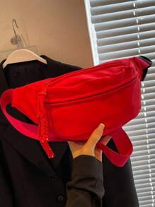 Women's Solid Color Fanny Pack With Multiple Pockets, Casual Sports Crossbody Waist Chest Bag For Outdoors Bum Bag Fanny Pack(Zipper Direction Random) - Multicolor - View 3