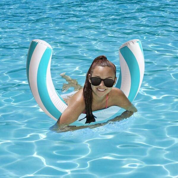 New Inflatable Circular Swim Ring, Inflatable Arch Shape Swimming Pool Float, Beach Essentials, Beach Accessories