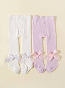 2pcs Girls Snug Fit Adorable Leggings, All Season