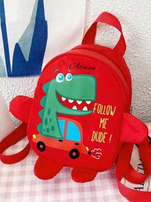A Custom Bag With A Personalized Name Or Holiday Message. Customize Your Own Backpack. New Fashionable College Style Belt Mini Cartoon Dinosaur Print Decoration Polyester Fabric Zipper Adjustable Shoulder For Children Primary School Students To Go Back Outdoors On Vacation - Multicolor - View 18