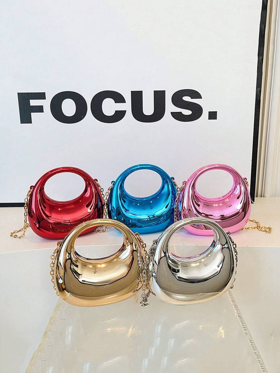 This Mini Solid Color Crossbody Bag Is Made Of Acrylic Material, With A Korean Fashion Minimalist Design. It Has A Large Capacity, Suitable For Female Use, And Is An Ideal Choice For Going To School, Shopping, And Casual Outfits. At The Same Time, It Is Also A Great Gift Choice For Friends And Family During Holidays. - Multicolor - View 1