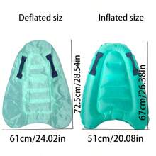 1pc Portable Inflatable Surfboard With Handle, Random Color, Floating Swimming Board, Suitable For Learning Swimming, Surfing, Water Entertainment, Water Training, Etc - Multicolor - View 2