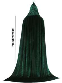 1pc Unisex Party Performance Hooded Cape Cloak With Velvet Fabric, Ideal For Various Festivals, Halloween Cosplay Costume, , Devil, Vampire, Dress Up,Festival Costume Props - Multicolor - View 13