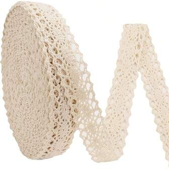 1pc Size 5.5" Hollow Lace Trim With Bow & Ribbon, DIY Decoration Supplies For Floral Box, Hair Accessory, Fabric, Lingerie, Sewing Needs