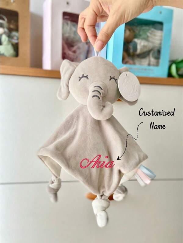 1 pieza Manta de confort personalizada con bordado de nombre, Manta de confort con conejo/elefante/unicornio, Nombre bordado personalizado, Artículo de confort exclusivo con nombre bordado, Manta de confort suave, Suave y amigable para la piel, Emoción calmante, Manta de confort que se puede bordar con nombre para acompañar el crecimiento, Adorable manta de confort de alta calidad con elefante/conejo/bestia rosa, Adecuada para regalo de cumpleaños, regalo para nueva madre, regalo de San Valentín, regalo de aniversario