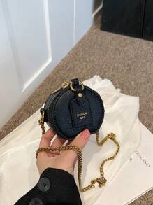 Mini Cute Round Coin Pouch Purse, Fashionable Versatile Crossbody Key Holder Accessories Bag - A - View 13