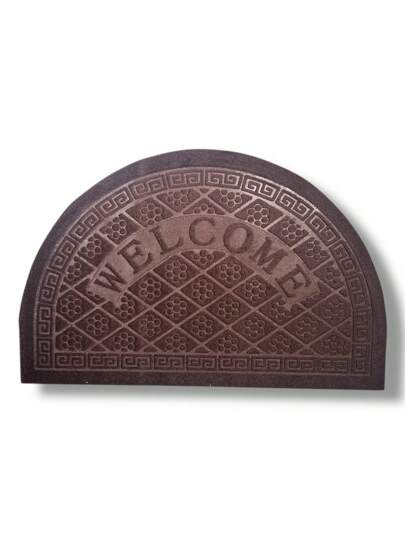 Tapete Entrada Casa Welcome Media Luna Antiderrapante