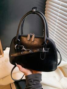 New Women's Bowling Tote Bag, Minimalist Design With Adjustable Shoulder Strap Design Crossbody Bag, High-End And Stylish Shell Bag, Daily Shopping And Commuting Bag For Commuting To Work, Casual Multi-Functional Zipper Closure Shoulder Bag, Suitable For Gifting Friends For Shopping, Dating, Business Trips, And Business