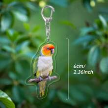 1pc Transparent Acrylic Parrot Shaped Keychain, Suitable As Holiday Decoration (St. Patrick's Day, Easter, Etc.), Gift For Parrot Lovers, Decoration For Home, Car, Etc. - Multicolor - View 3