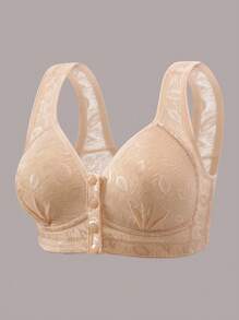 3 Peças Sutiãs Sem Arame Ultramacia de Fechamento Frontal, Roupa Íntima Feminina Respirável