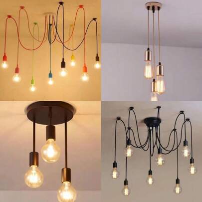 Creative Personalized Multi-Head Pendant Light, Spider Style, Retro Cafe, Clothing Store, Restaurant, Industrial Lighting