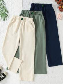 3 双女童休闲紧身裤，时尚百搭，四季皆宜 - 彩色 - 查看 1