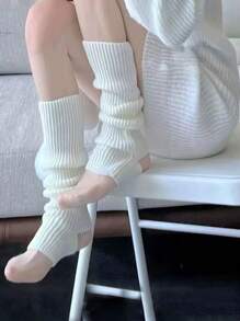 1 para damskich skarpetek do kostki, ciepłe getry w stylu szkoły podstawowej, skarpetki do baletu, jesień/zima