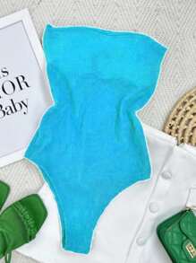 STRAP-DOWN BODYSUIT WITH SEXY PADDING - Azul - Ver 1