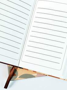 1 pieza Libreta de planificador inspirada en el estilo retro, de diseño de alta calidad con patrón de silueta, adecuada para registrar la vida diaria