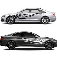 Car Door Creative Sticker Trims Car Body Side Stickers Flame Racing Sports Stripes Decals Automotive Universal Vinyl Decorative Accessories - 180x33cm/70.87x12.99inch - View 1