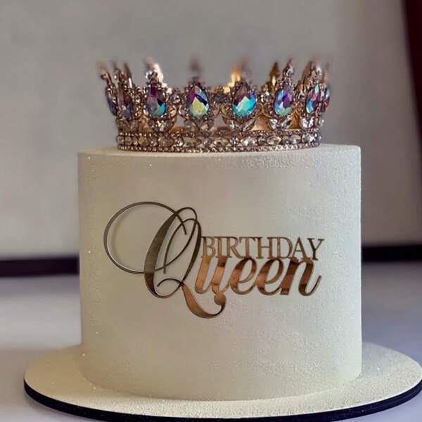 1pc/3pcs/5pcs Birthday Queen Happy Birthday Cake Topper Acrylic Queen Party Cake Side Decoration