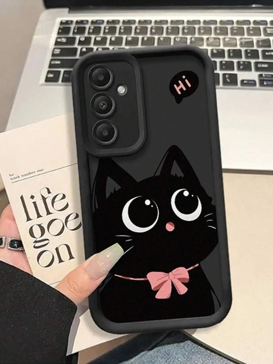 黑猫与蝴蝶结彩绘精致凹陷触感加厚防摔彩绘手机壳兼容 16/ 16 Pro/ 16 Plus/ 16 Pro Max/ 15 Pro Max、Apple P13 手机壳 P14 女款 P11 P16 软壳 P12 防摔 XS.XR /78P.78GES2 Galaxy Redmi 防水防震防刮 - 彩色 - 查看 1