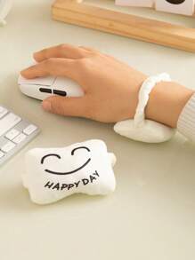 Mini oreiller de support de poignet avec expression mignonne. Réduit la fatigue, protection anti-usure du poignet, tapis de souris pour fournitures de bureau. Confortable.