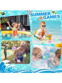Wiederverwendbare Wasserbälle, selbstschließende nachfüllbare Wasserbälle, weiche magnetische Silikonwasserbälle, Wasserspielzeug, Wasserpark, Sommerfest (Farbe und Stil sind zufällig)